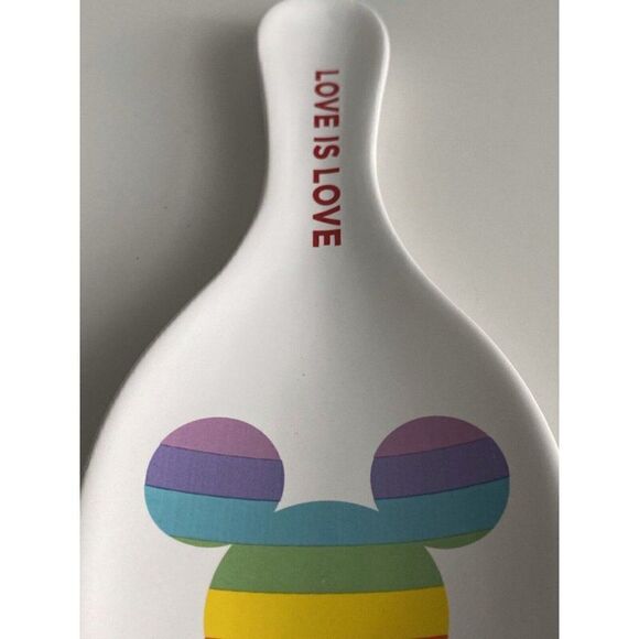 Disney Mickey Mouse Pride Collection Kitchen Spoon Rest Ceramic Love Is Love NEW - Picture 3 of 9